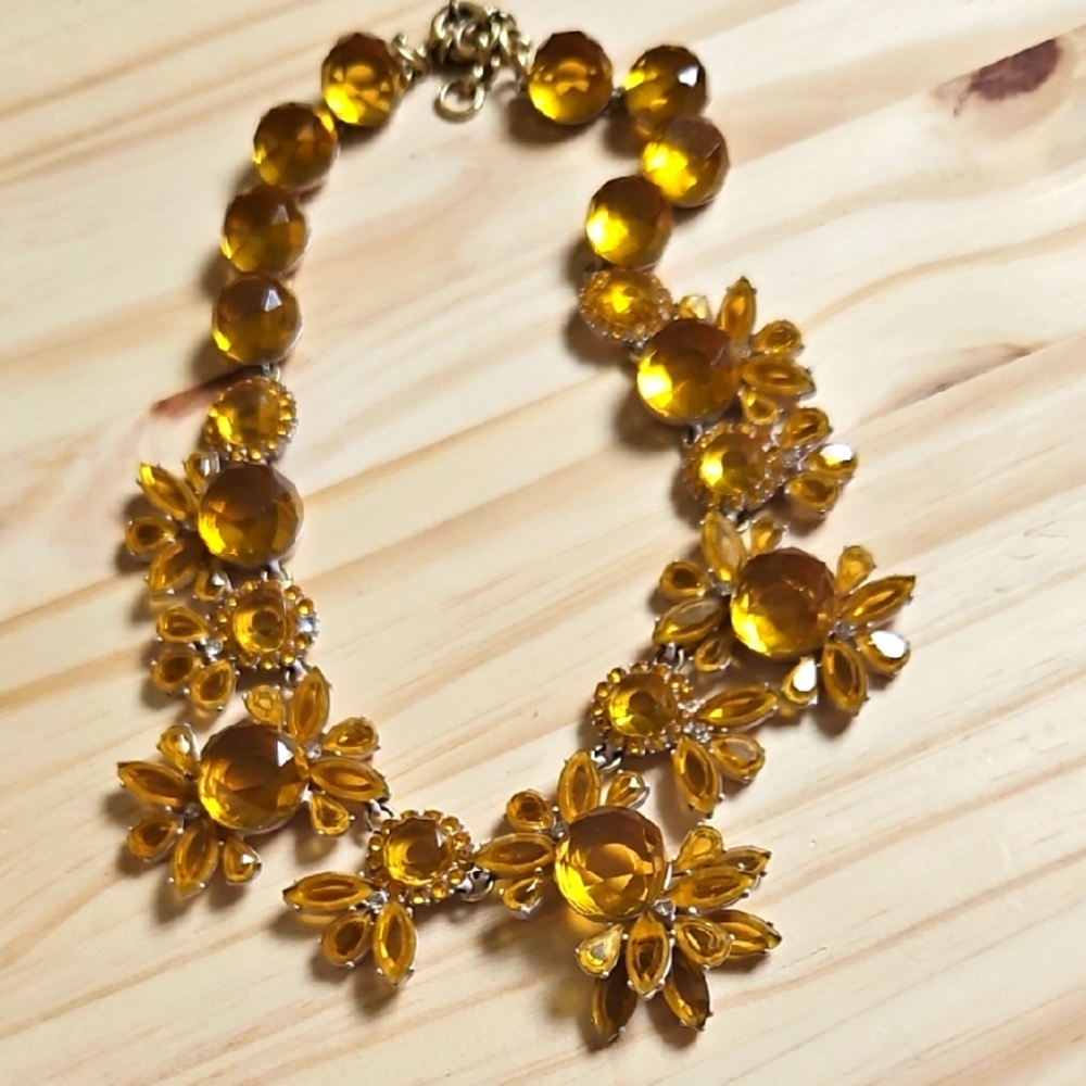 J. Crew Amber Stone Statment Necklace